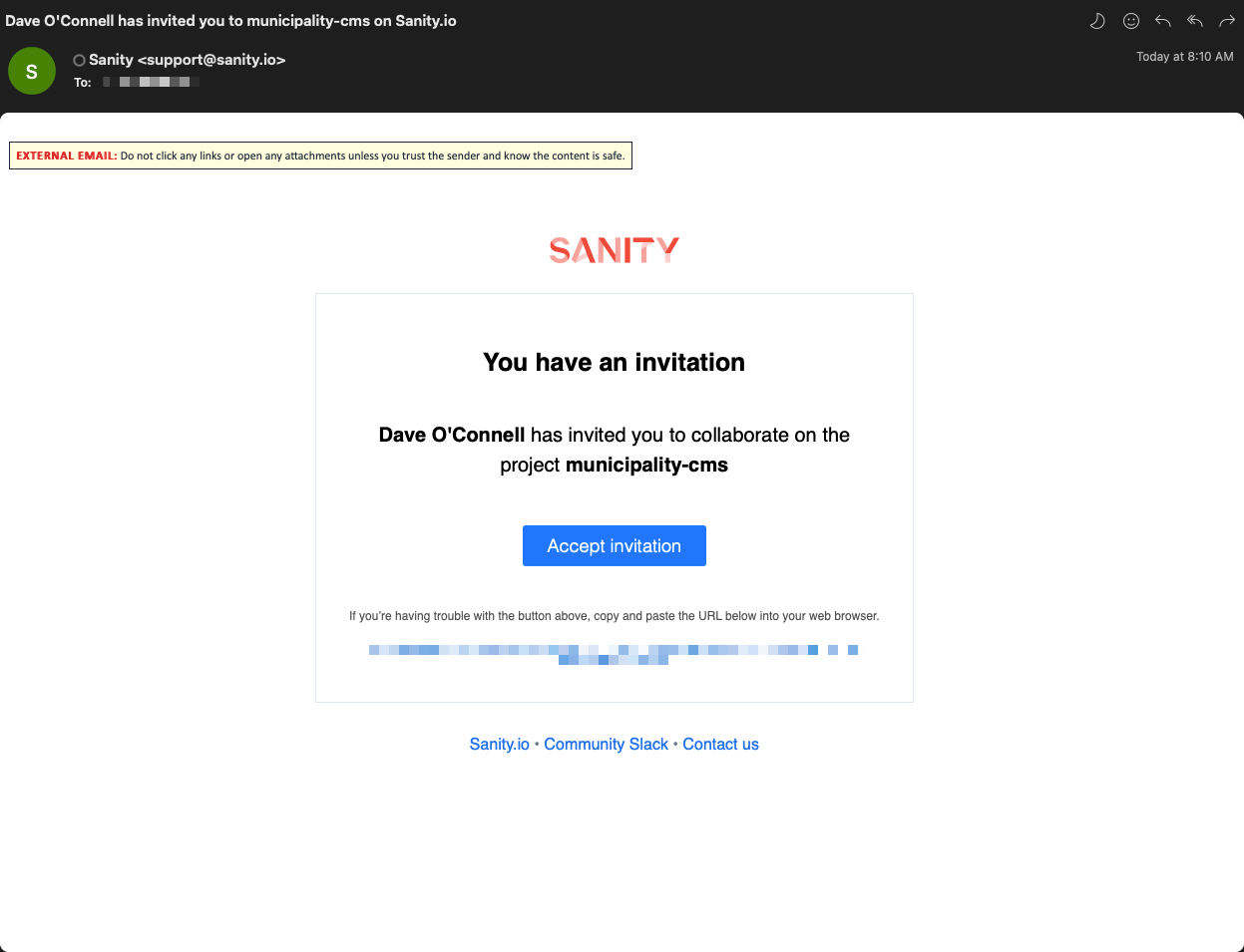 Email invite example