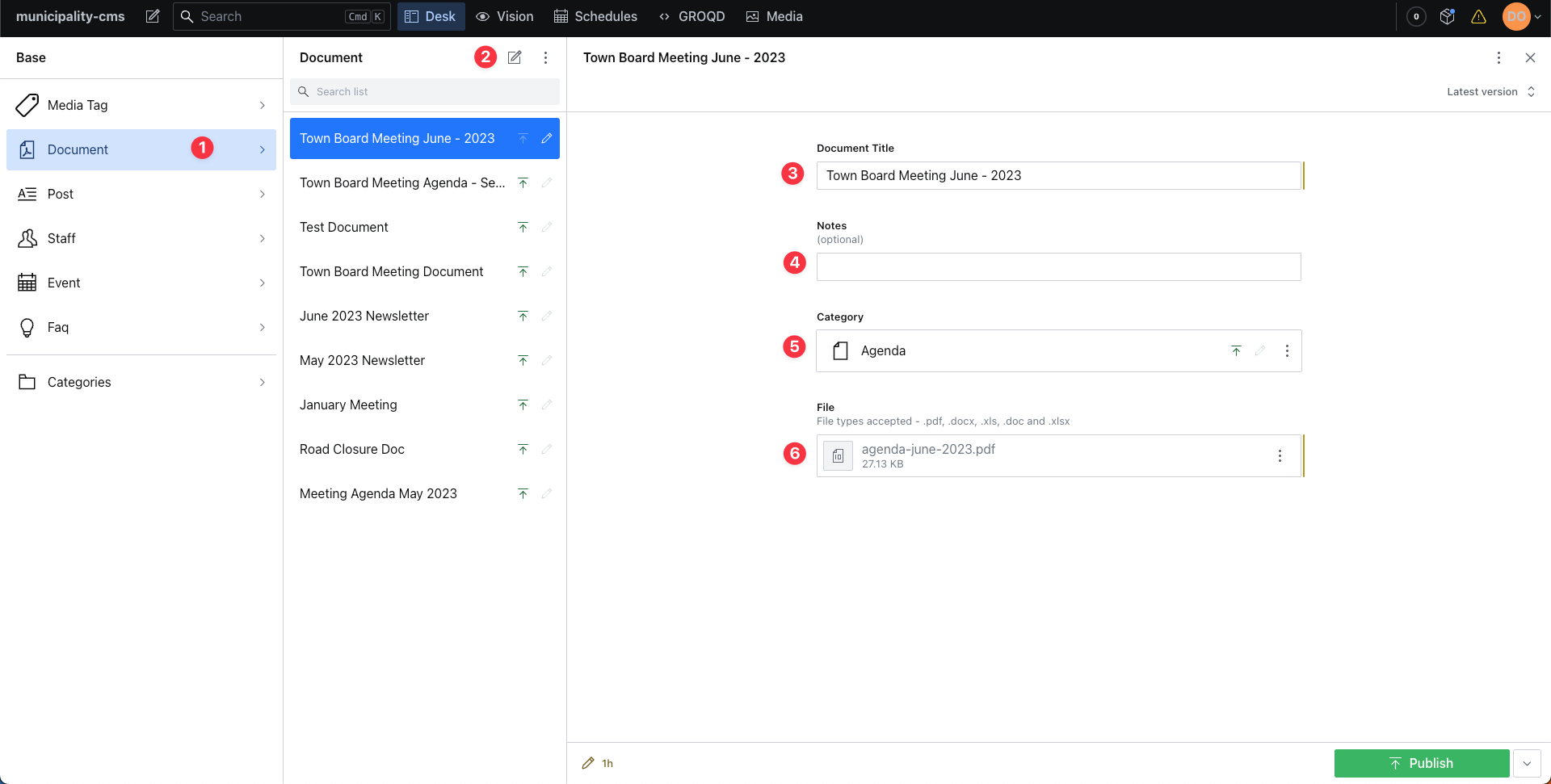 Creating a new document